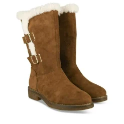 Bottes Fourré MARRON Femme Motif Fausse Fourrure Fermeture éclair