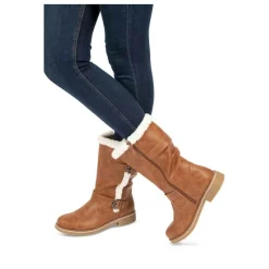Bottes Fourré MARRON Femme Fermeture éclair