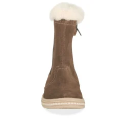Bottes Fourré MARRON Fille CUIR Motif Uni A Enfiler