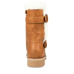 Bottes Fourré MARRON Fille Motif Uni Fermeture éclair