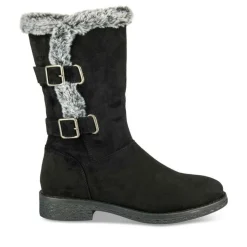 Bottes Fourré NOIR Femme Motif Fausse Fourrure Fermeture éclair