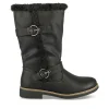 Bottes Fourré NOIR Femme Motif Fausse Fourrure Fermeture éclair