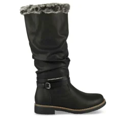 Bottes Fourré NOIR Femme Motif Fausse Fourrure Fermeture éclair