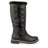 Bottes Fourré NOIR Femme Motif Uni Fermeture éclair