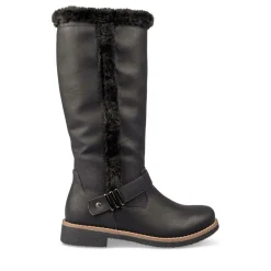 Bottes Fourré NOIR Femme Motif Uni Fermeture éclair