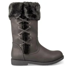 Bottes Fourré NOIR Femme Motif Uni Fermeture éclair