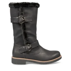 Bottes Fourré NOIR Femme Motif Uni Fermeture éclair
