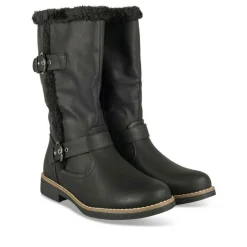 Bottes Fourré NOIR Femme Motif Fausse Fourrure Fermeture éclair