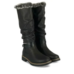 Bottes Fourré NOIR Femme Motif Fausse Fourrure Fermeture éclair