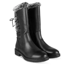 Bottes Fourré NOIR Femme Motif Fausse Fourrure Fermeture éclair