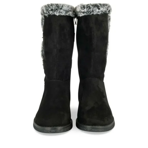 Bottes Fourré NOIR Femme Motif Fausse Fourrure Fermeture éclair