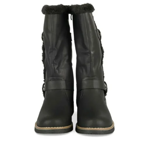 Bottes Fourré NOIR Femme Motif Fausse Fourrure Fermeture éclair
