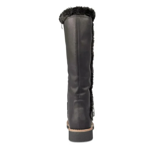 Bottes Fourré NOIR Femme Motif Uni Fermeture éclair