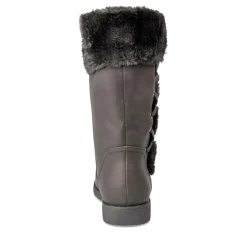 Bottes Fourré NOIR Femme Motif Uni Fermeture éclair