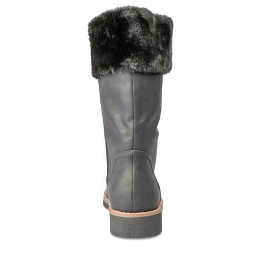 Bottes Fourré NOIR Femme Motif Uni Fermeture éclair