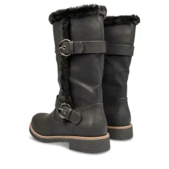 Bottes Fourré NOIR Femme Motif Uni Fermeture éclair