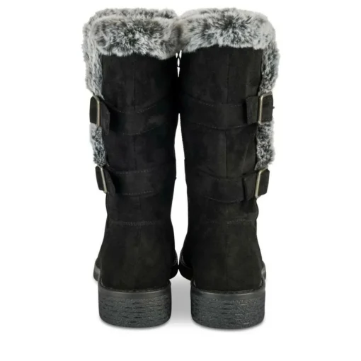 Bottes Fourré NOIR Femme Motif Fausse Fourrure Fermeture éclair