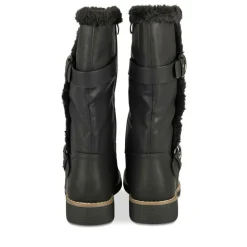 Bottes Fourré NOIR Femme Motif Fausse Fourrure Fermeture éclair