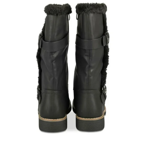 Bottes Fourré NOIR Femme Motif Fausse Fourrure Fermeture éclair
