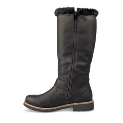 Bottes Fourré NOIR Femme Motif Uni Fermeture éclair
