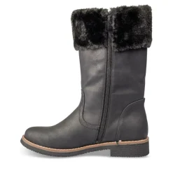 Bottes Fourré NOIR Femme Motif Uni Fermeture éclair