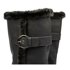 Bottes Fourré NOIR Femme Motif Uni Fermeture éclair