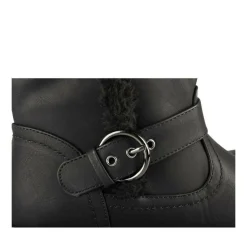 Bottes Fourré NOIR Femme Motif Fausse Fourrure Fermeture éclair
