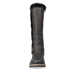 Bottes Fourré NOIR Femme Motif Uni Fermeture éclair