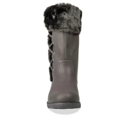 Bottes Fourré NOIR Femme Motif Uni Fermeture éclair