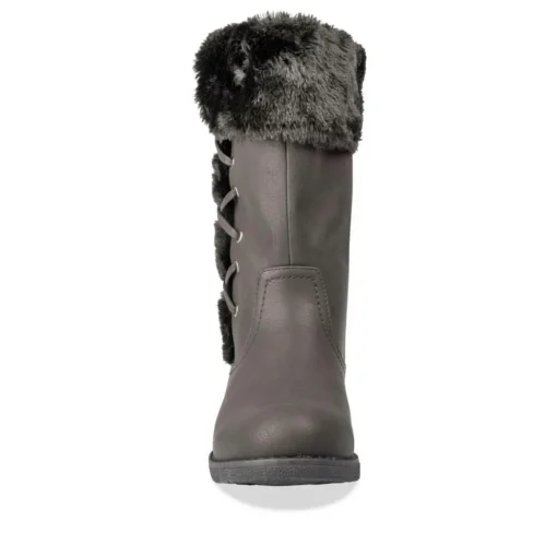 Bottes Fourré NOIR Femme Motif Uni Fermeture éclair
