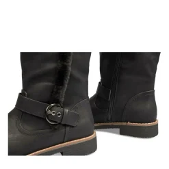 Bottes Fourré NOIR Femme Motif Uni Fermeture éclair