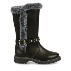Bottes Fourré NOIR Fille Fermeture éclair