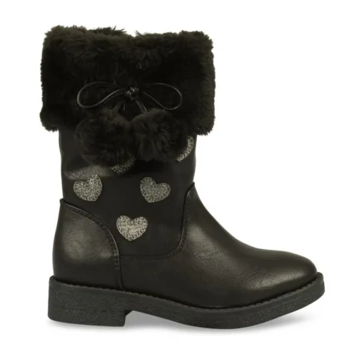 Bottes Fourré NOIR Fille Fermeture éclair