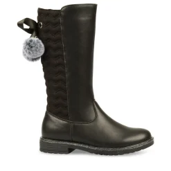 Bottes Fourré NOIR Fille Fermeture éclair