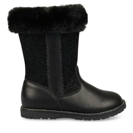Bottes Fourré NOIR Fille Fermeture éclair
