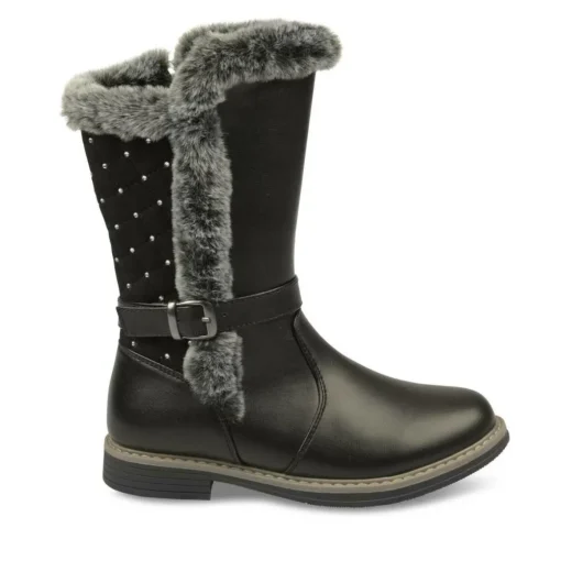 Bottes Fourré NOIR Fille Fermeture éclair