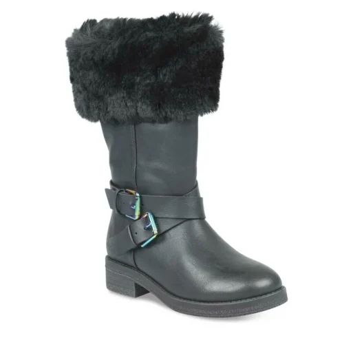 Bottes Fourré NOIR Fille Fermeture éclair