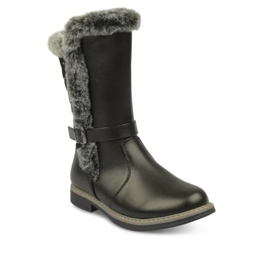 Bottes Fourré NOIR Fille Fermeture éclair