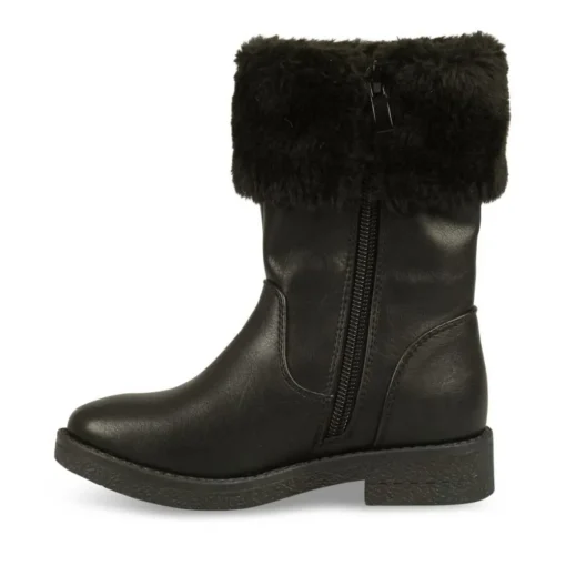 Bottes Fourré NOIR Fille Fermeture éclair