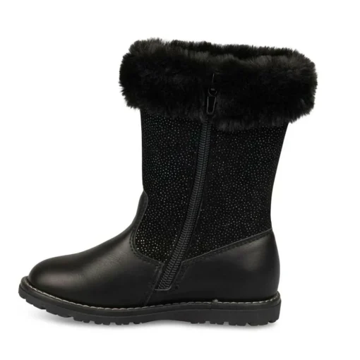 Bottes Fourré NOIR Fille Fermeture éclair