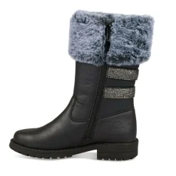 Bottes Fourré NOIR Fille Fermeture éclair