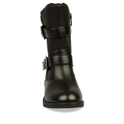 Bottes Fourré NOIR Fille Fermeture éclair