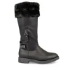 Bottes Fourré NOIR Fille Motif Uni Fermeture éclair