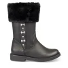 Bottes Fourré NOIR Fille Motif Uni Fermeture éclair