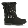 Bottes Fourré NOIR Fille Motif Etoiles Fermeture éclair