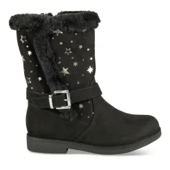 Bottes Fourré NOIR Fille Motif Etoiles Fermeture éclair