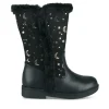 Bottes Fourré NOIR Fille Motif Uni Fermeture éclair