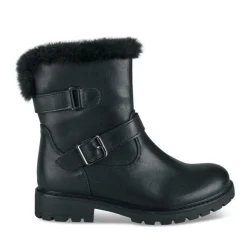 Bottes Fourré NOIR Fille Motif Fausse Fourrure Fermeture éclair