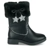Bottes Fourré NOIR Fille Motif Uni Fermeture éclair