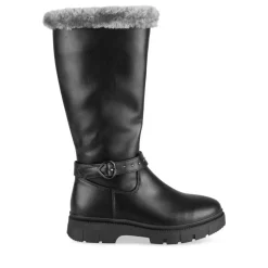 Bottes Fourré NOIR Fille Motif Coeurs Fermeture éclair